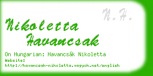 nikoletta havancsak business card