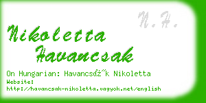 nikoletta havancsak business card